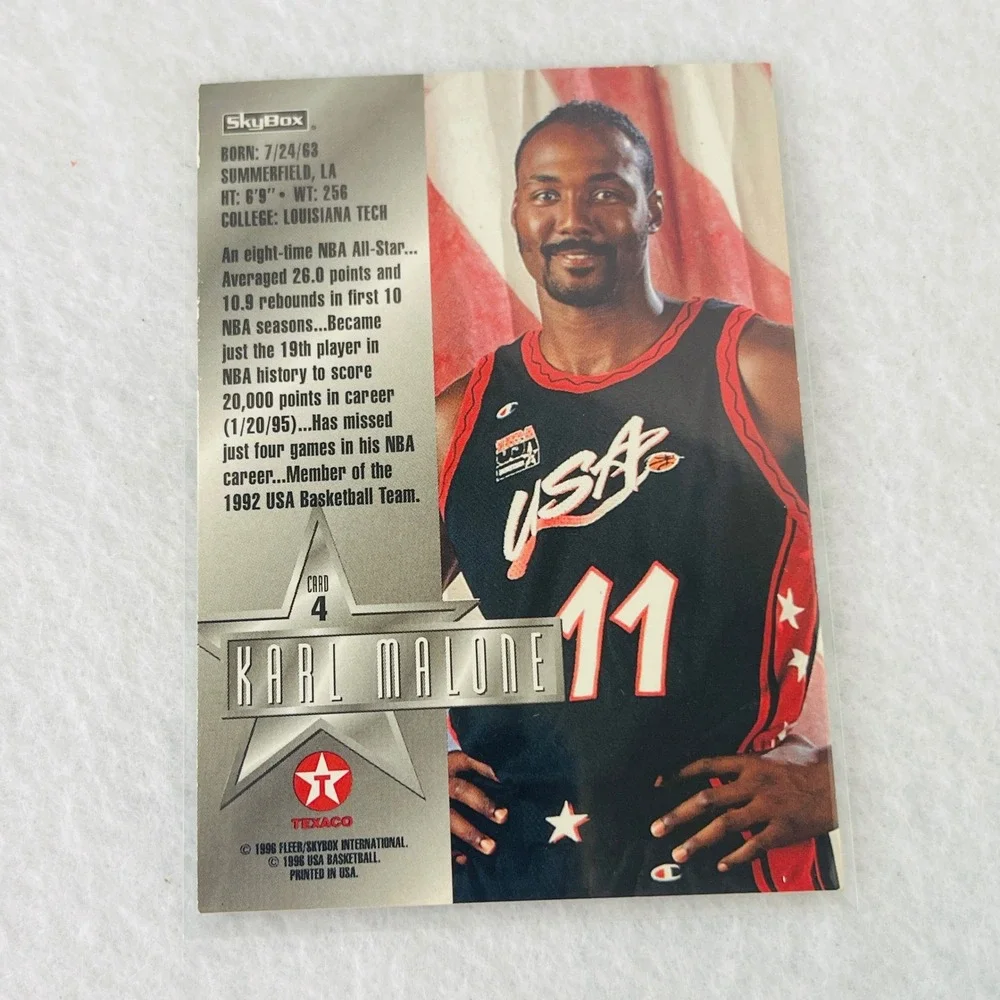 1996 SkyBox USA Basketball Karl Malone Card 4 Fleer Texaco Dream Team NBA